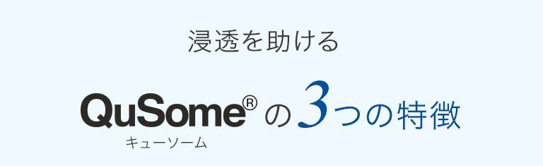 浸透を助けるQuSome の3つの特徴