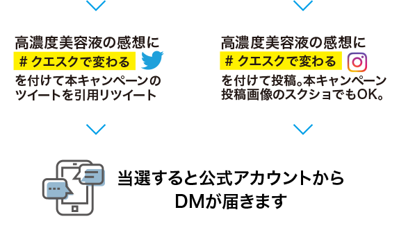 #クエスク付けて本キャンペーンのツイートを引用リツイート当選すると公式アカウントからDMが届きます