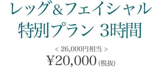 レッグ&フェイシャル特別プラン20,000円(税抜)