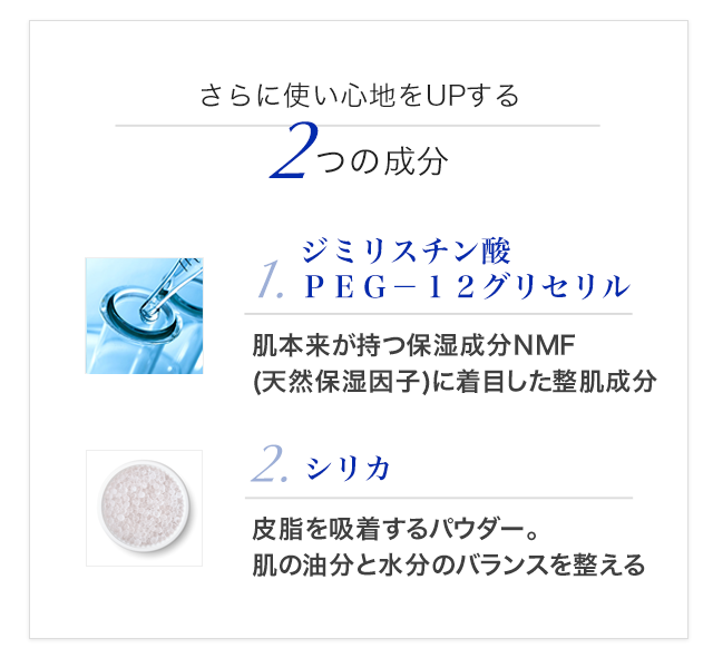 さらに使い心地をUPする２つの成分