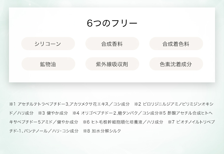 6つのフリー成分