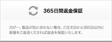 365日間 返金保証