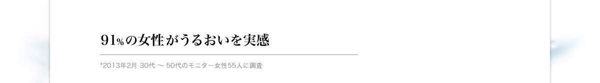 91％の女性がうるおいを実感