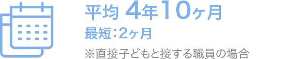 平均 4年10ヶ月※直接子どもと接する職員の場合