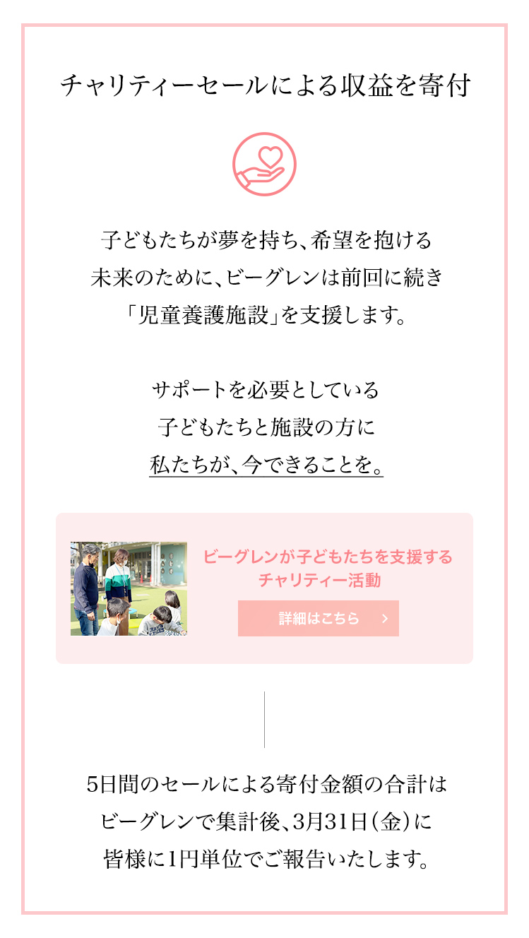 チャリティセールによる収益を寄付
