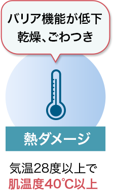 バリア機能が低下乾燥、ごわつき