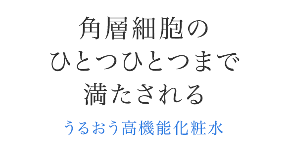 細胞ひとつひとつまで満たされるうるおう高機能化粧水