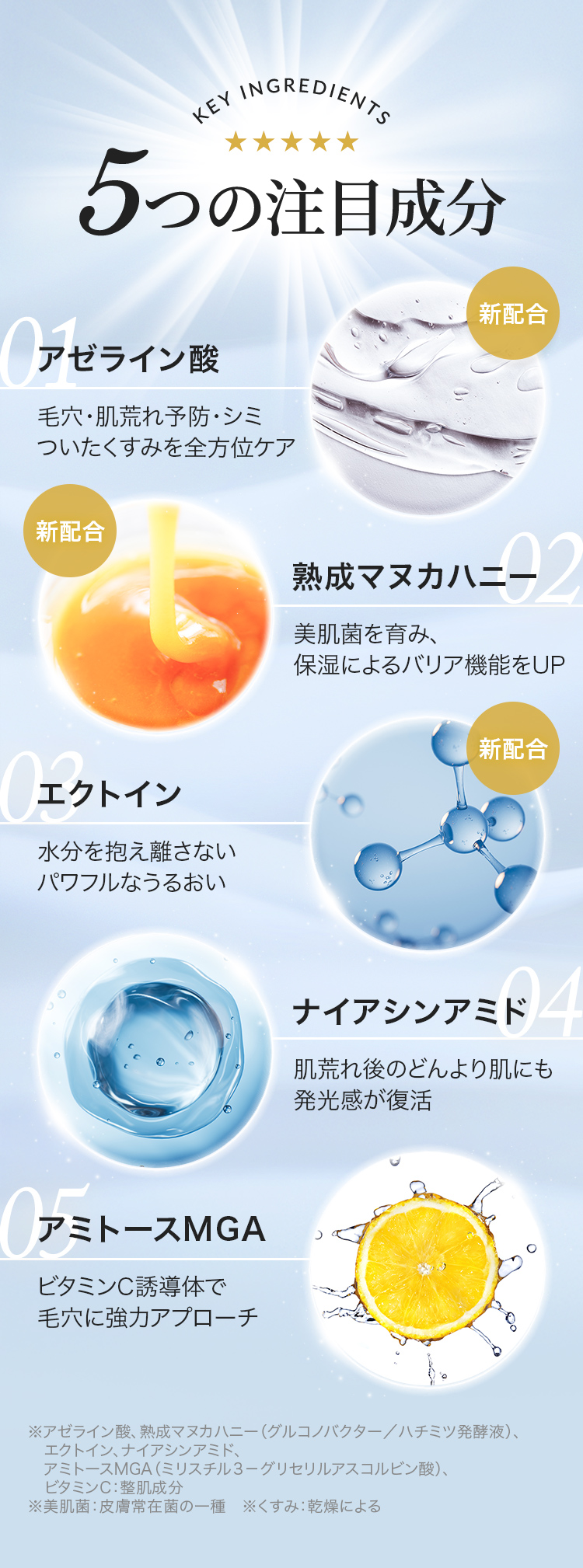 5つの注目成分