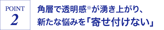 角層で透明感が湧き上がり、新たな悩みを「寄せ付けない」