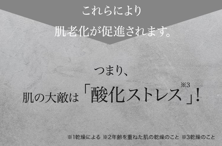 つまり、肌の大敵は「酸化ストレス※３」！